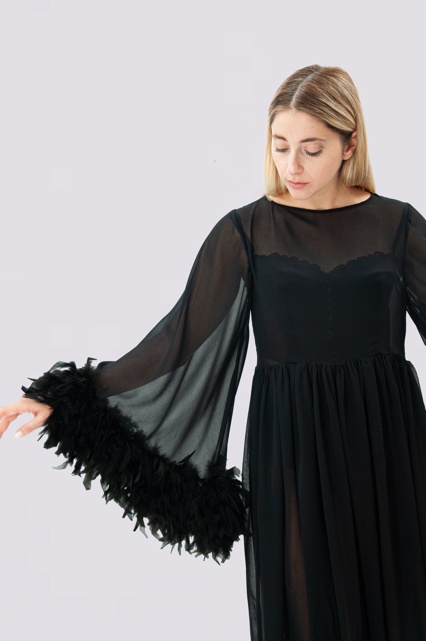 Abito midi in chiffon