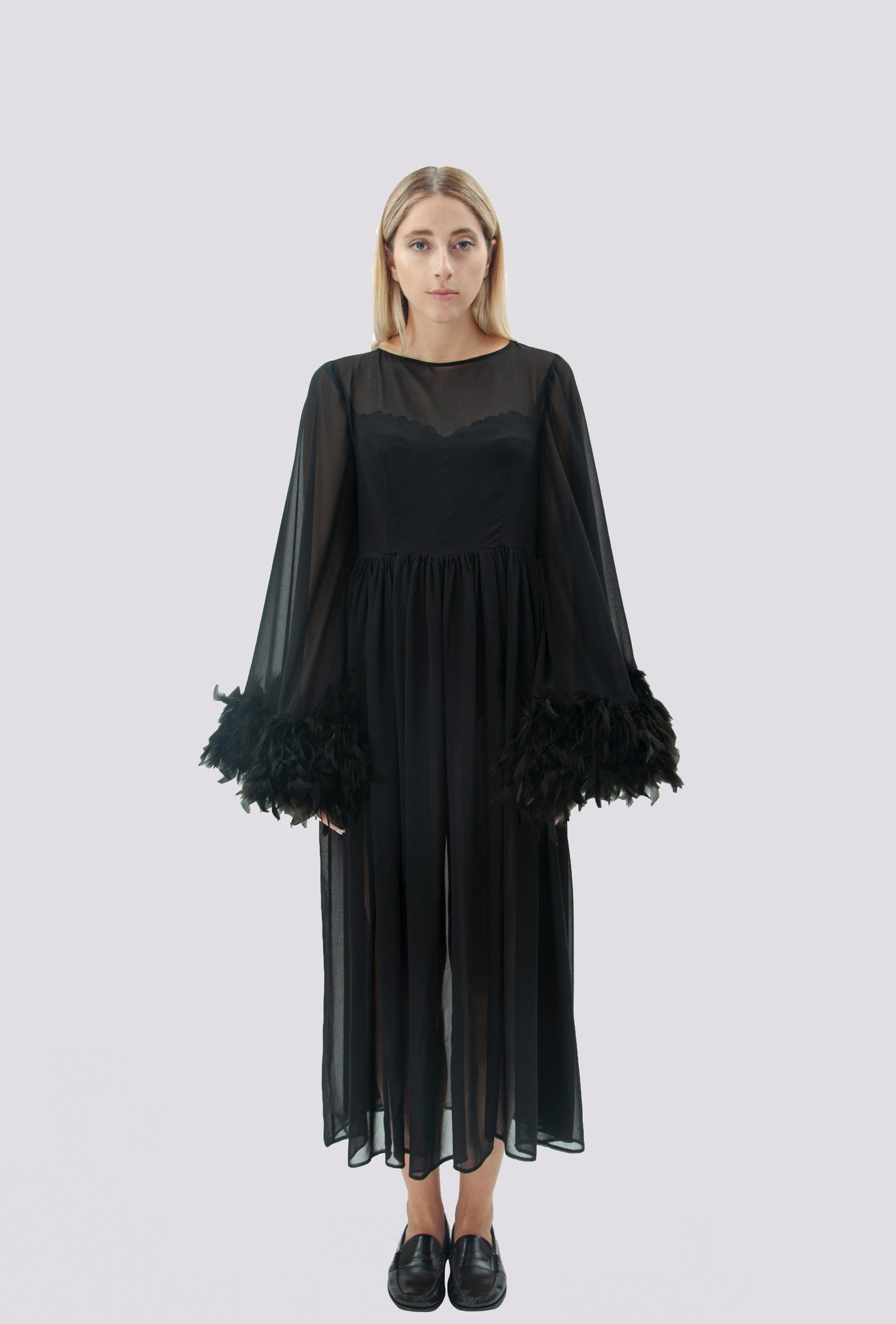 Abito midi in chiffon