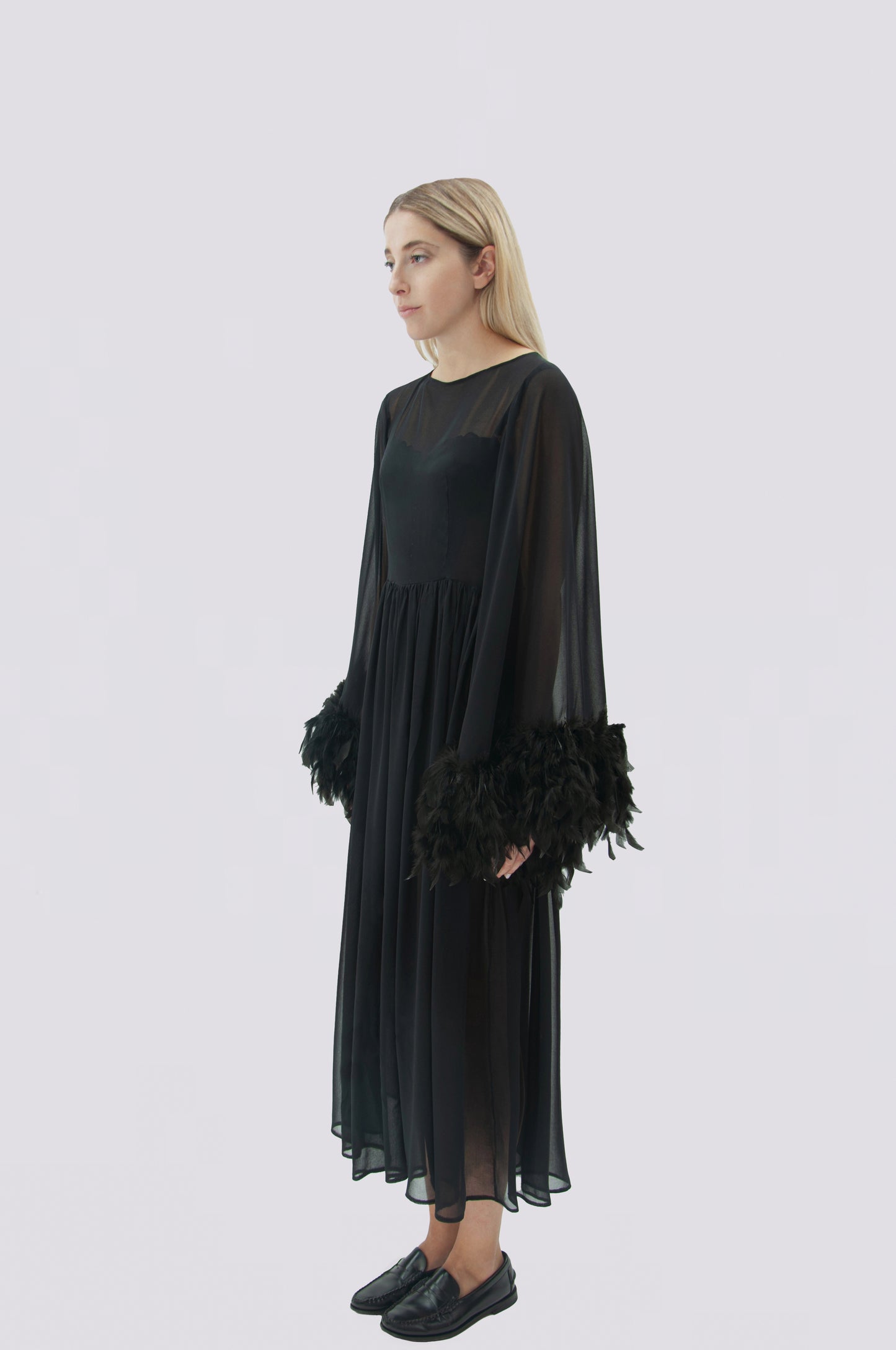 Abito midi in chiffon